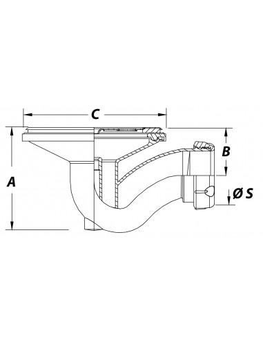 Válvula desagüe sifónico plato ducha 11/2  x 115 S-134